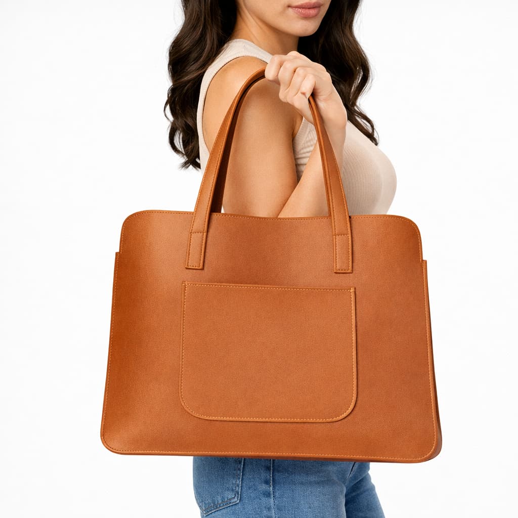 Sacola para Notebook Feminina 42cm Executiva Elegante Couro Sintético Premium