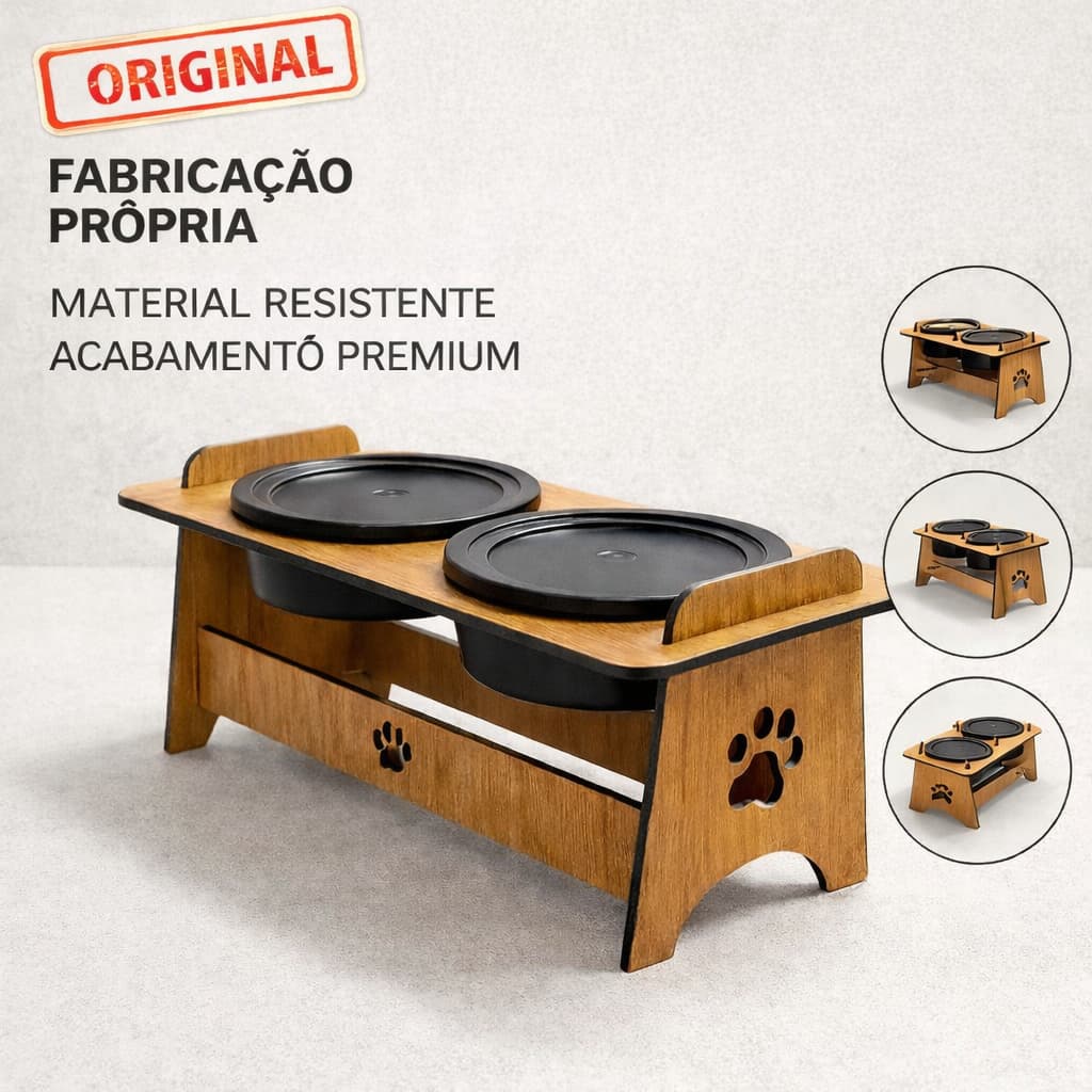Comedouro Bebedouro Pet Suspenso Para Cães e Gatos Elevado Com TAMPAS