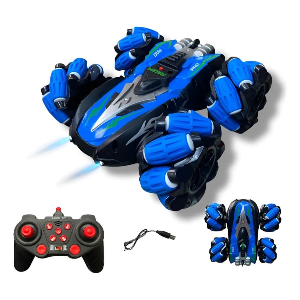Carrinho De Controle Remoto Recarregável Brinquedo 9 Funções 4x4 Drift Gira 360 Graus Acrobático