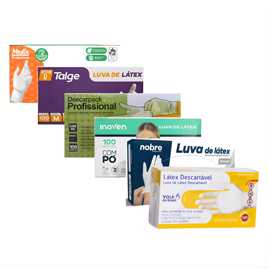 1000 Luvas Látex Descartável Com Pó Tam PP P M G  ENVIO/ FULL