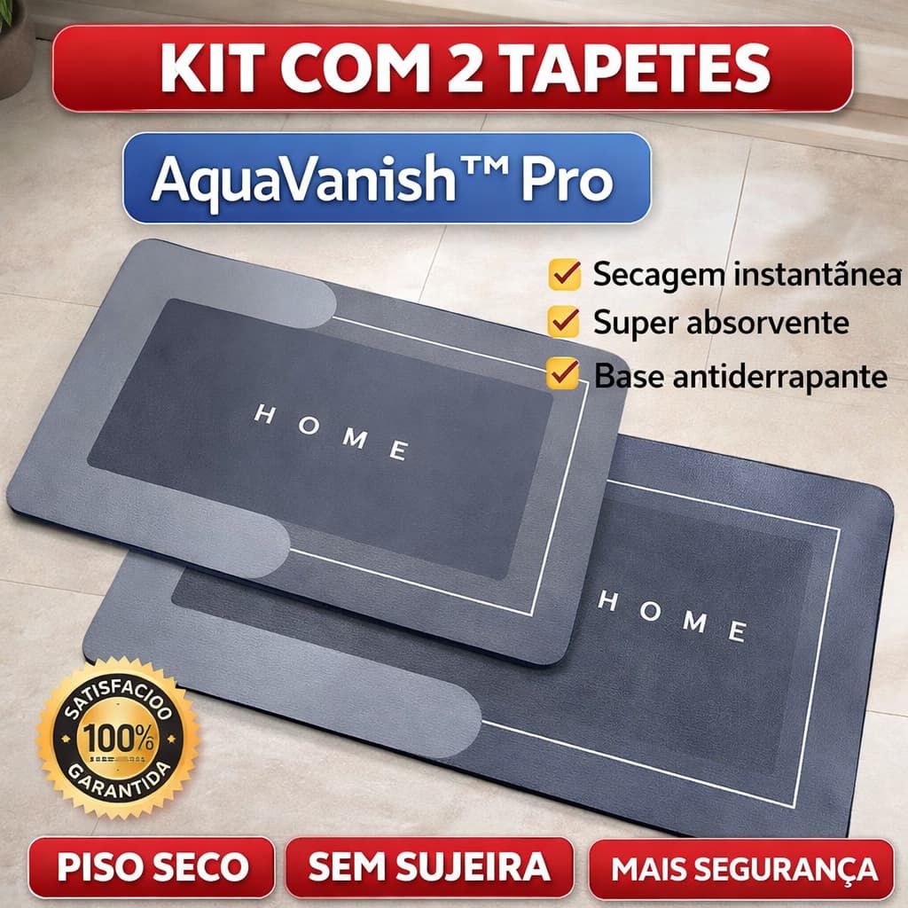 kit 2 Tapete para Banheiro de Secagem Rápida e Super Absorvente
