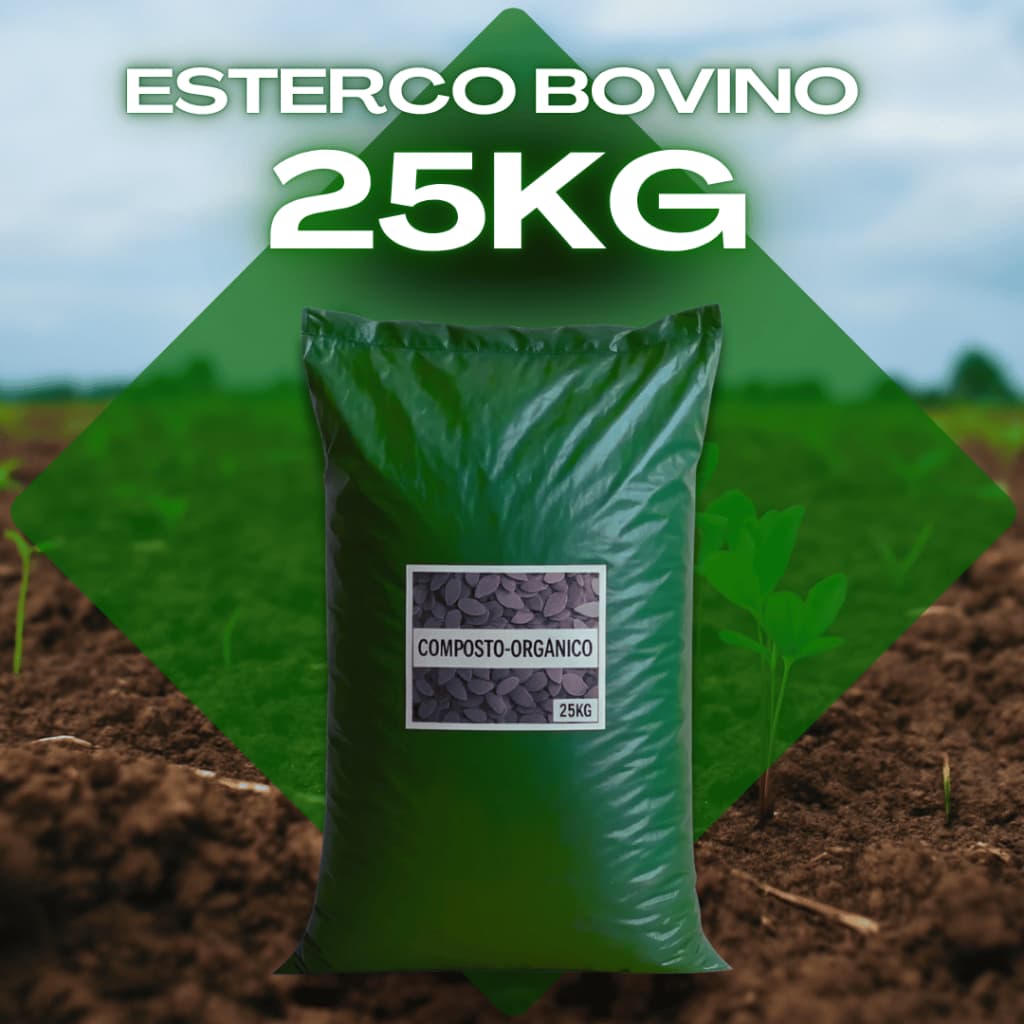 Esterco Bovino 25kg Para Plantas Saudáveis Solo Nutrido E Forte Melhorar O Solo E Crescimento
