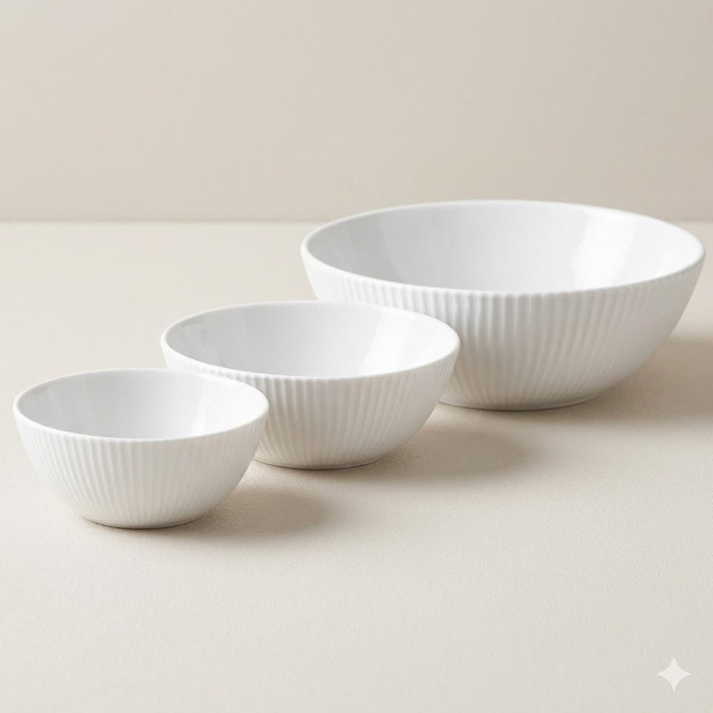 Kit 3 Tigelas Bowl de vidro Branco 290ml/420ml/1litro Envio Protegido