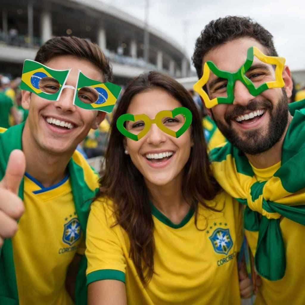 kit Óculos Festa Brasil c/ 3 Copa do Mundo Torcida