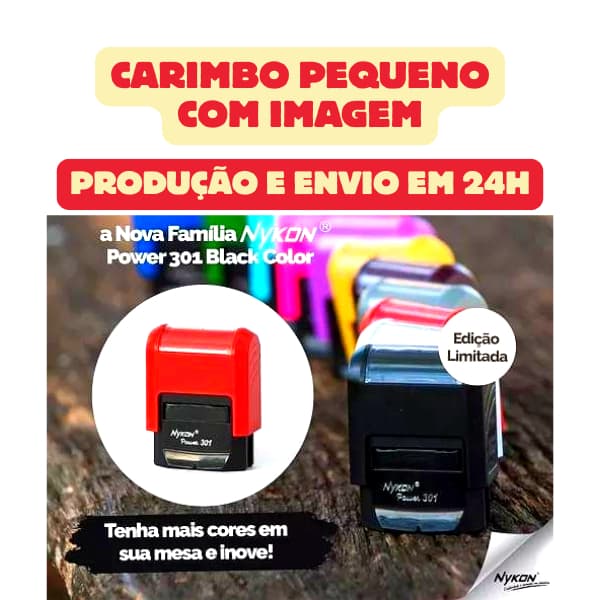 Carimbo Nykon 301 Personalizado (PEQUENO) para enfermagem-empresas-advogado(envio em 24 h)