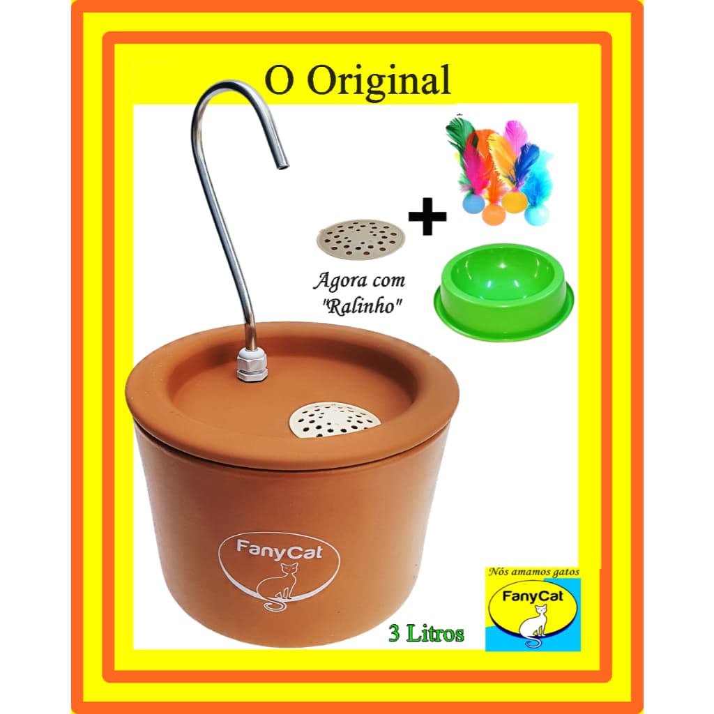 Bebedouro  Fonte Gato 3 litros Cerâmica O Original