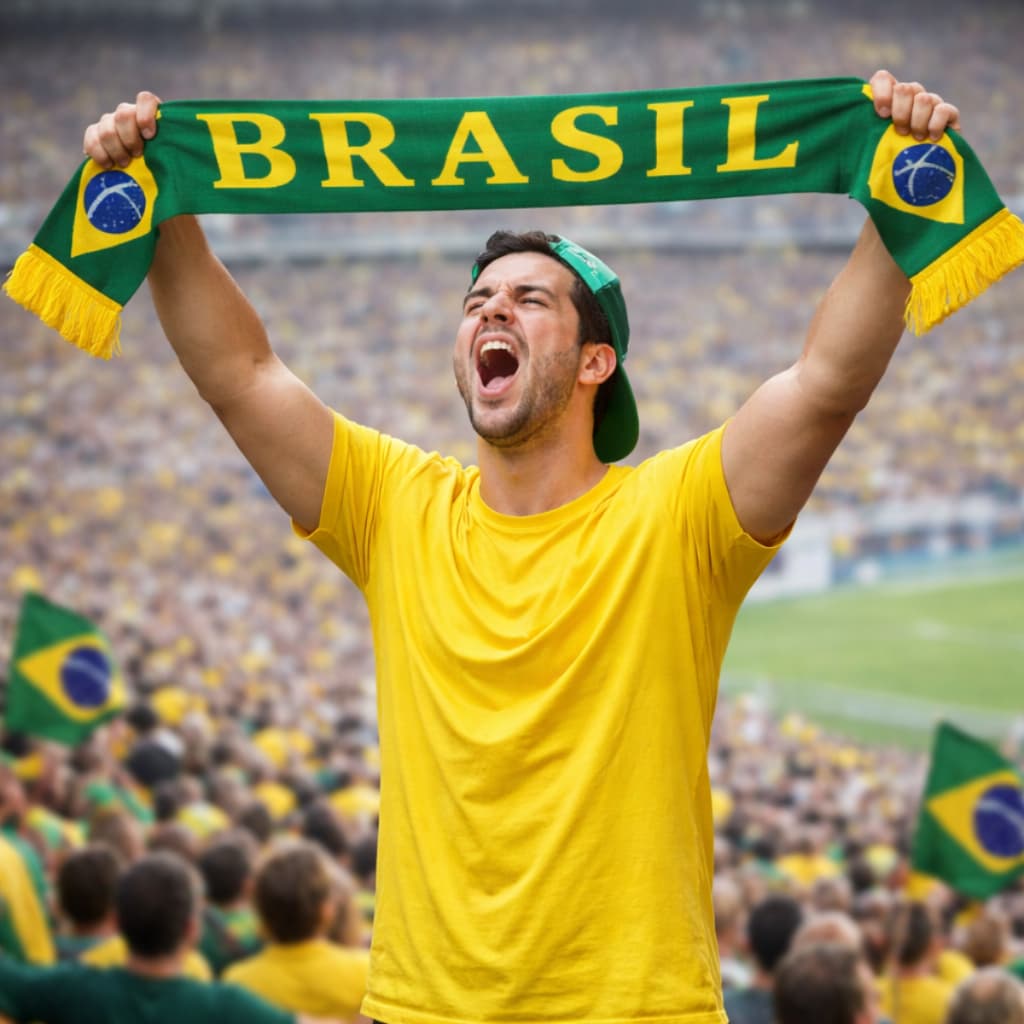 Cachecol Brasil Lenço de Poliéster Copa do Mundo Cetim Faixa Torcedor Torcida Verde e Amarelo Unissex Adulto Infantil