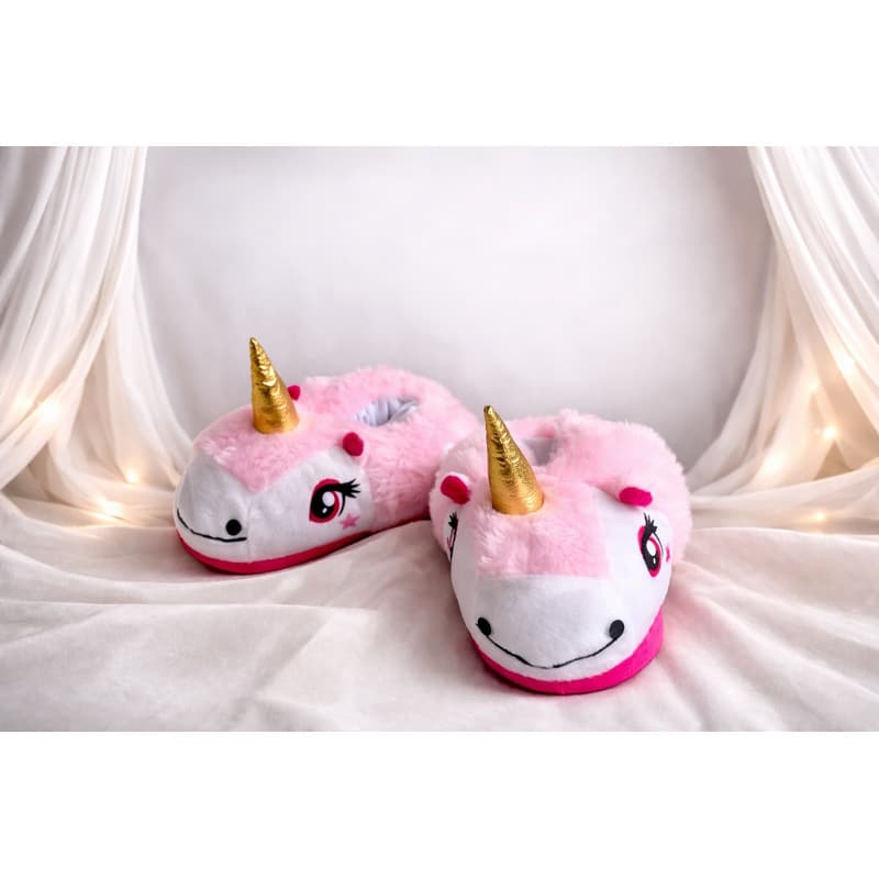 Pantufa Unicórnio Peluciada Antiderrapante Confortável Adulto & Infantil