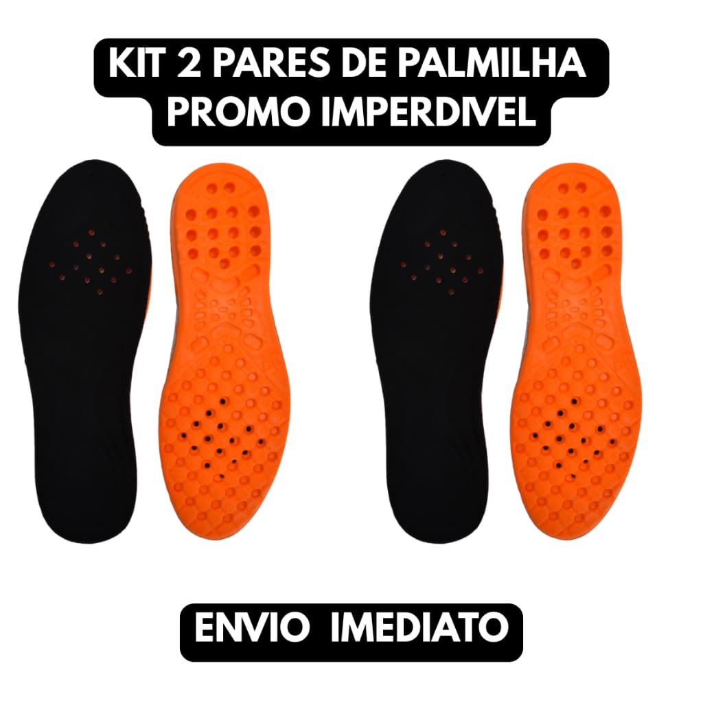 Kit 2 Pares Palmilha Ortopédica em Gel Grossa Anti-Impacto Para Trabalho Pesado Alivia Dores