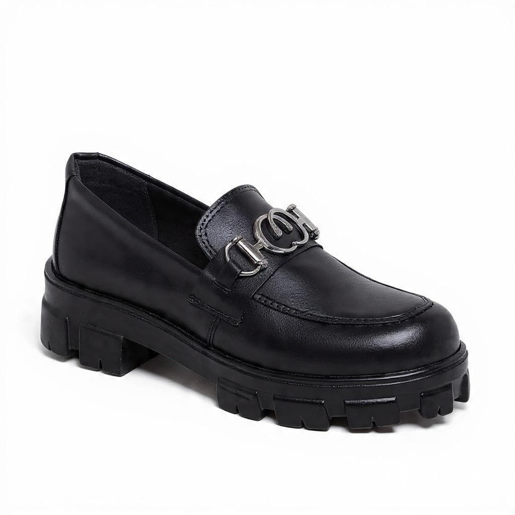 Mocassim Feminino Tratorado Preto Bridão G