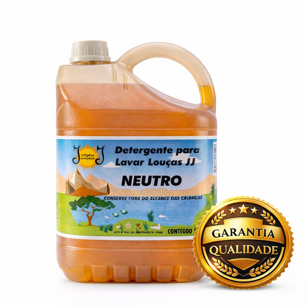 Detergente Liquido Neutro Lava Louças 5 Litros Limpeza e Brilho Máximo Rende Muito