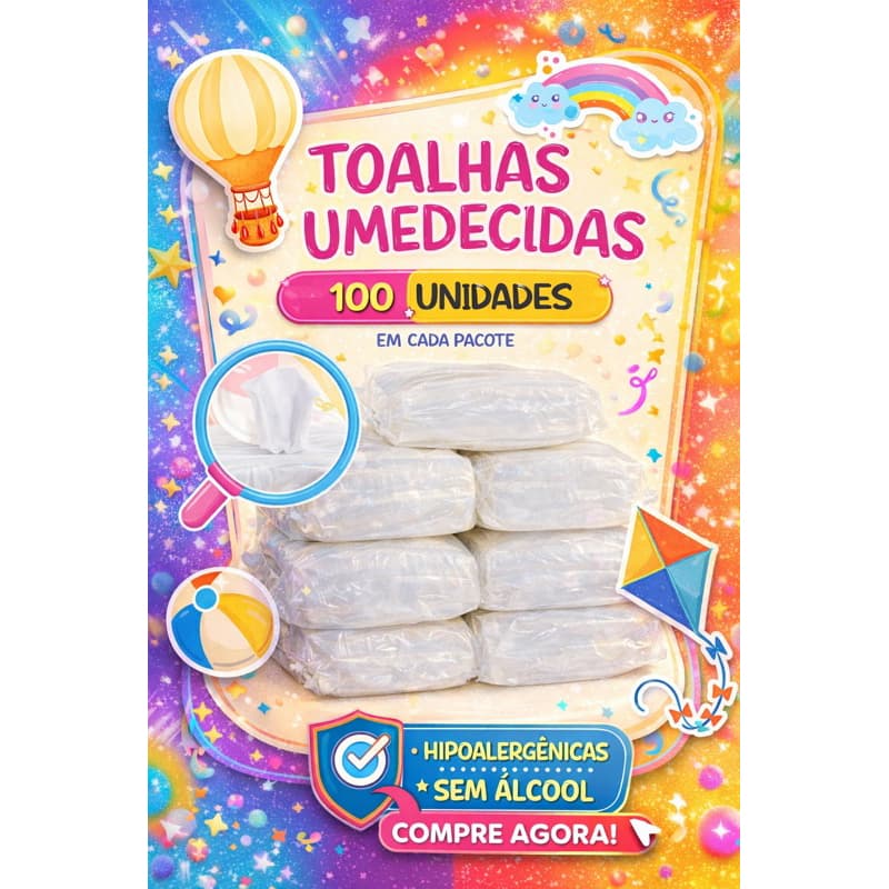 500 Toalhas Umedecidas