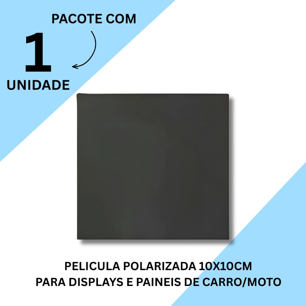 Pelicula Polarizada 10x10cm Carros/Motos/Relogios - Polarizadora