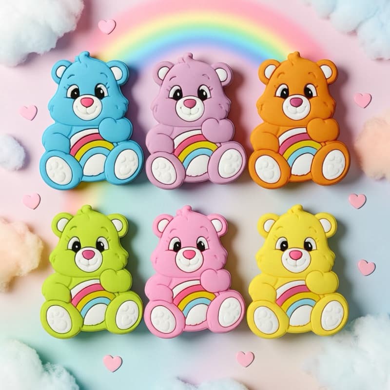 Kit Aplique Ursinhos Carinhosos Emborrachado — 6/12/24 unid | p/ Laços, Chaveiros e Artesanato Criativo