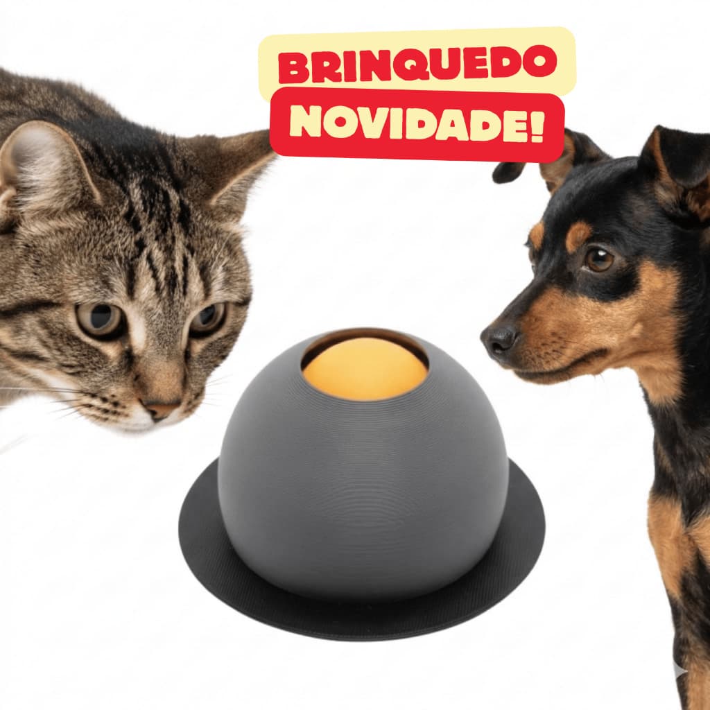 Brinquedo Comedouro de Lamber Lambedor para Cachorro Gato Alimentador Interativo Bolinha Giratória