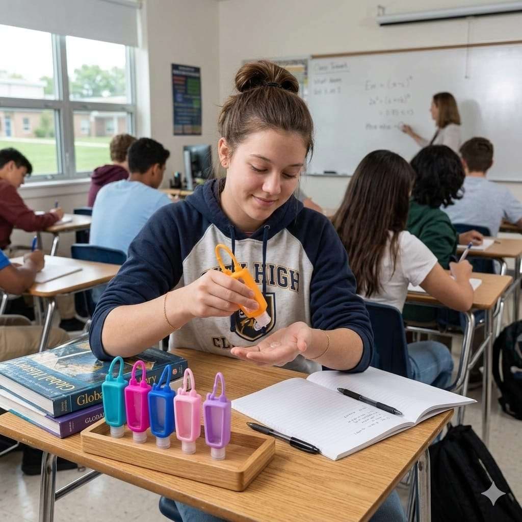 kit c/3 porta álcool em gel de silicone colorido ~ C&S BAZAR ~