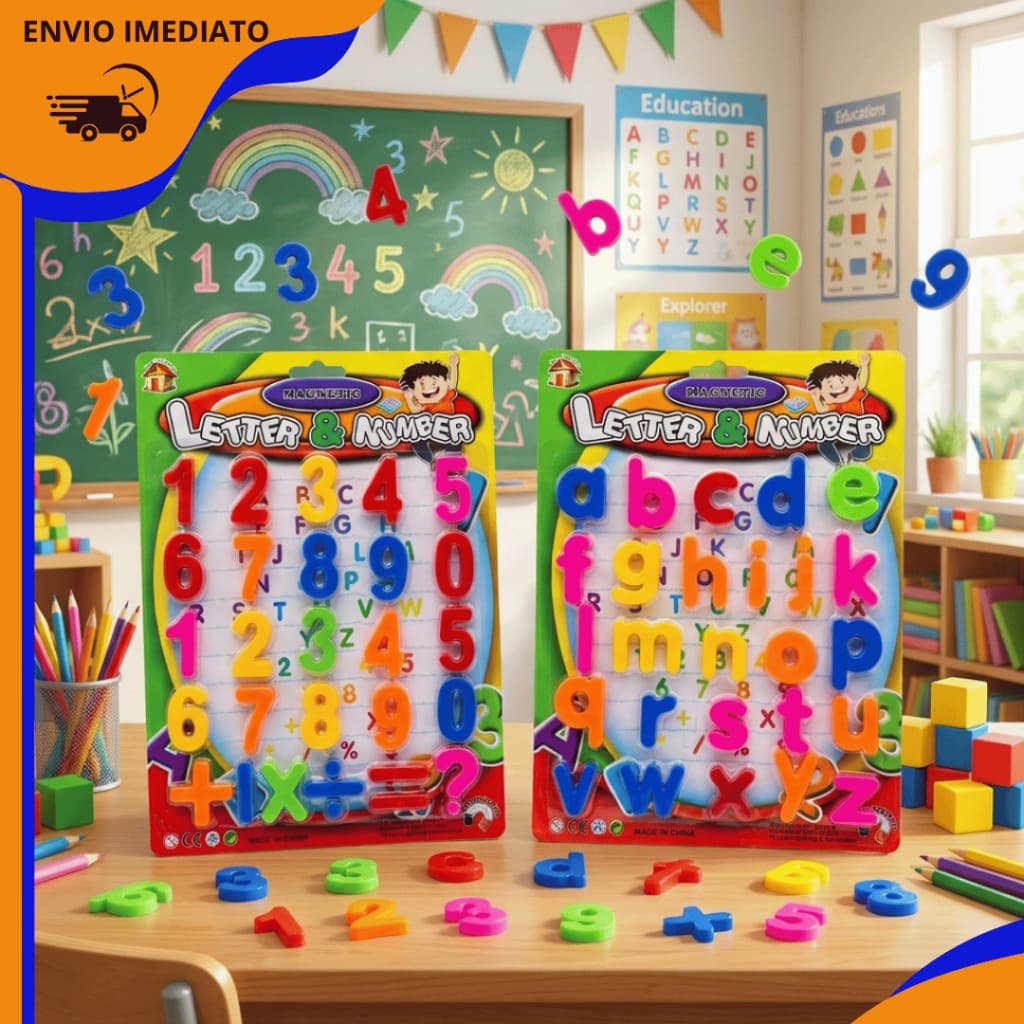 Letras e Números Magnéticos Coloridos – Diversão e Aprendizado Garantido