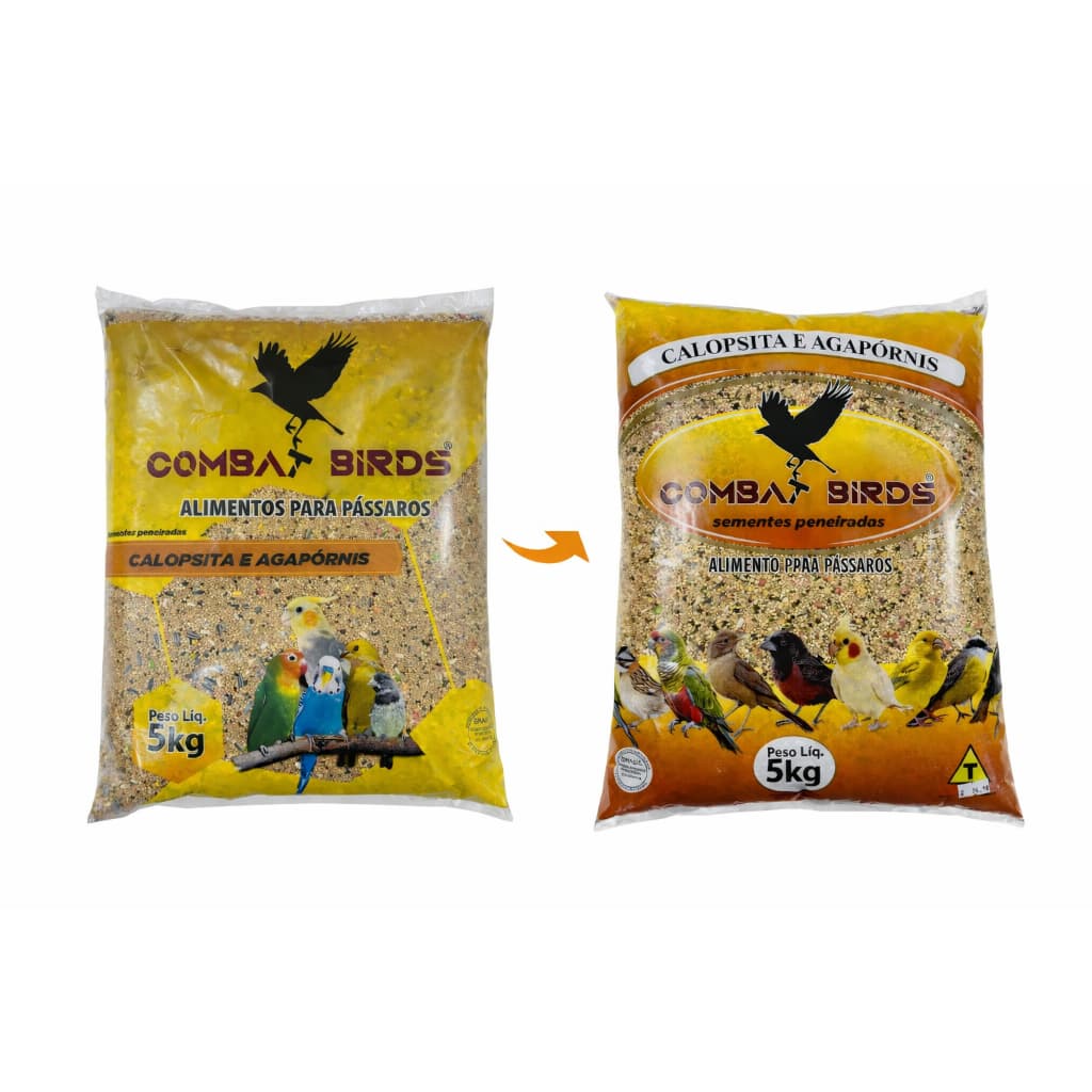 RAÇÃO PARA CALOPSITA E AGAPÓRNIS 1/2/3/4/5KG MISTURA DE SEMENTES PENEIRADAS