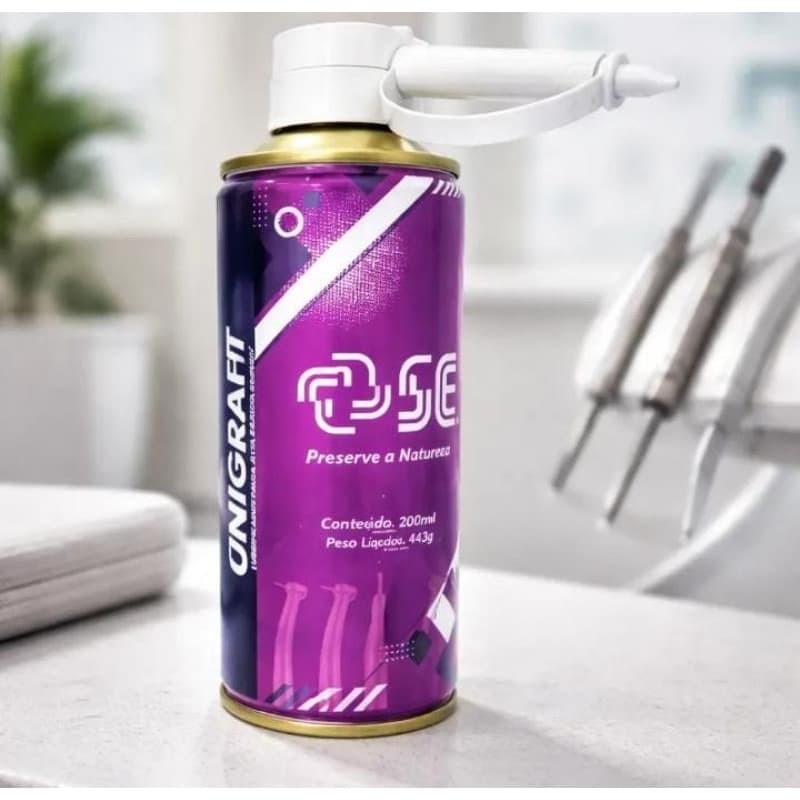 Oleo Lubrificante Spray Para Contra Ângulo Peça de Mão Alta e Baixa Rotação  Spray 200 ML Unigrafit