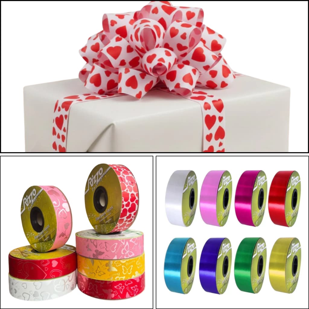 Fita Plástica Para Laços Rizzo 32mm x 100m Laço Bola / Decoração / Embalagem