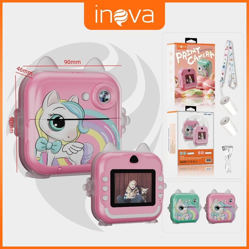 INOVA Câmera De Impressão Instantânea Para Crianças Vídeo Fotografia Digital Fotográfica Toy Mini Impressora Térmica Boy
