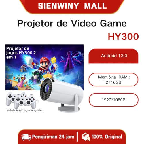 Projetor de Video Game 4K Full HD Android Smart Wifi Cinema Bluetooth Com Controle de Jogo