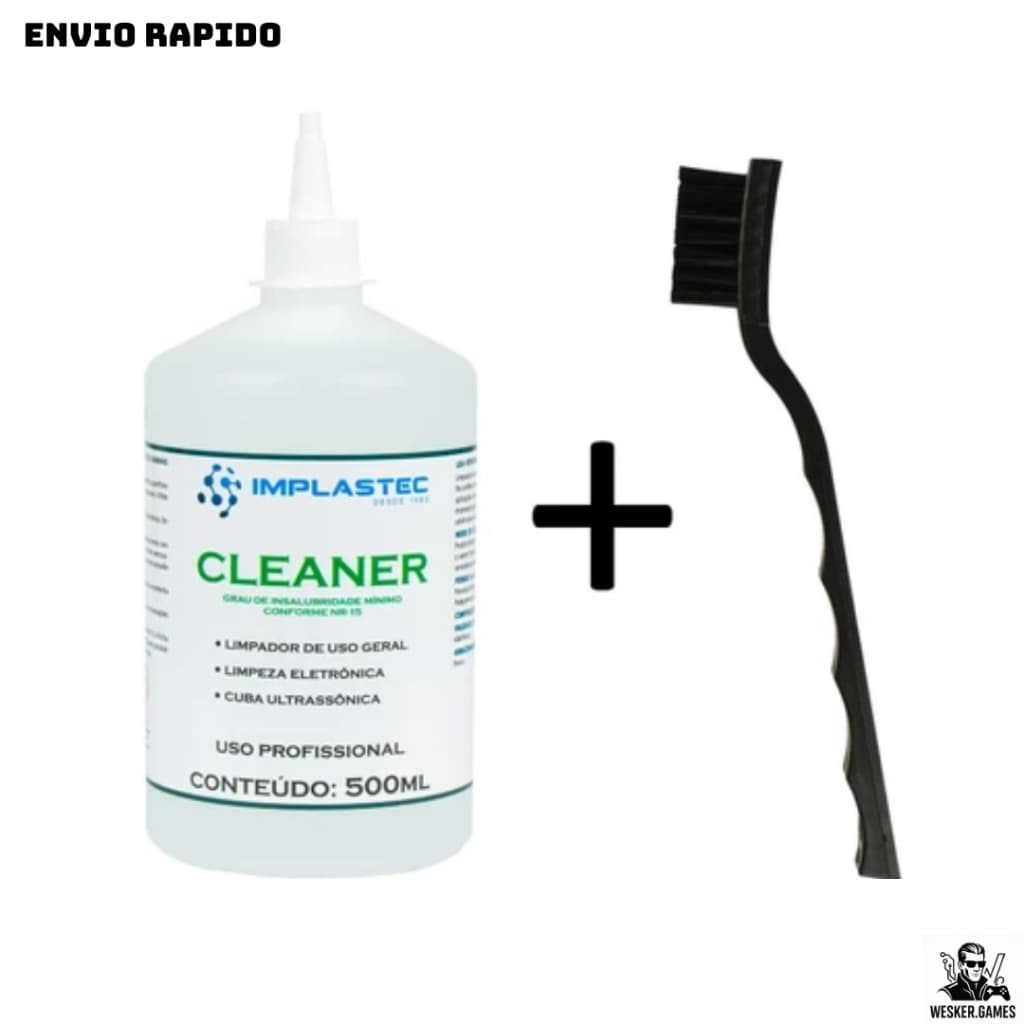 Escova Antiestática + TS Cleaner Implastec Composto limpa eletrônicos, placas e removedor pasta térmica.