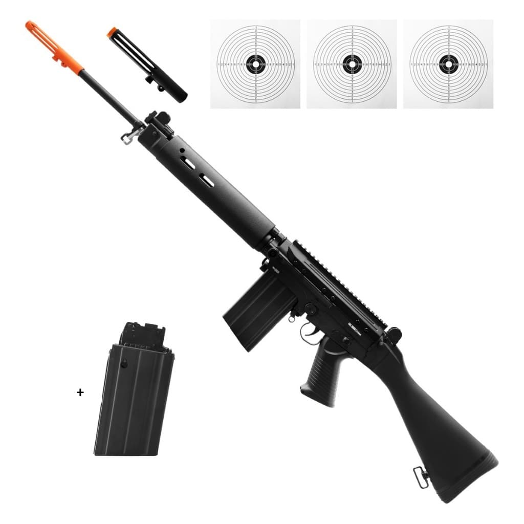 RIFLE AIRGUN FAL 3006 F1A1 CO2 4,5MM QGK + FLASH HIDER BK