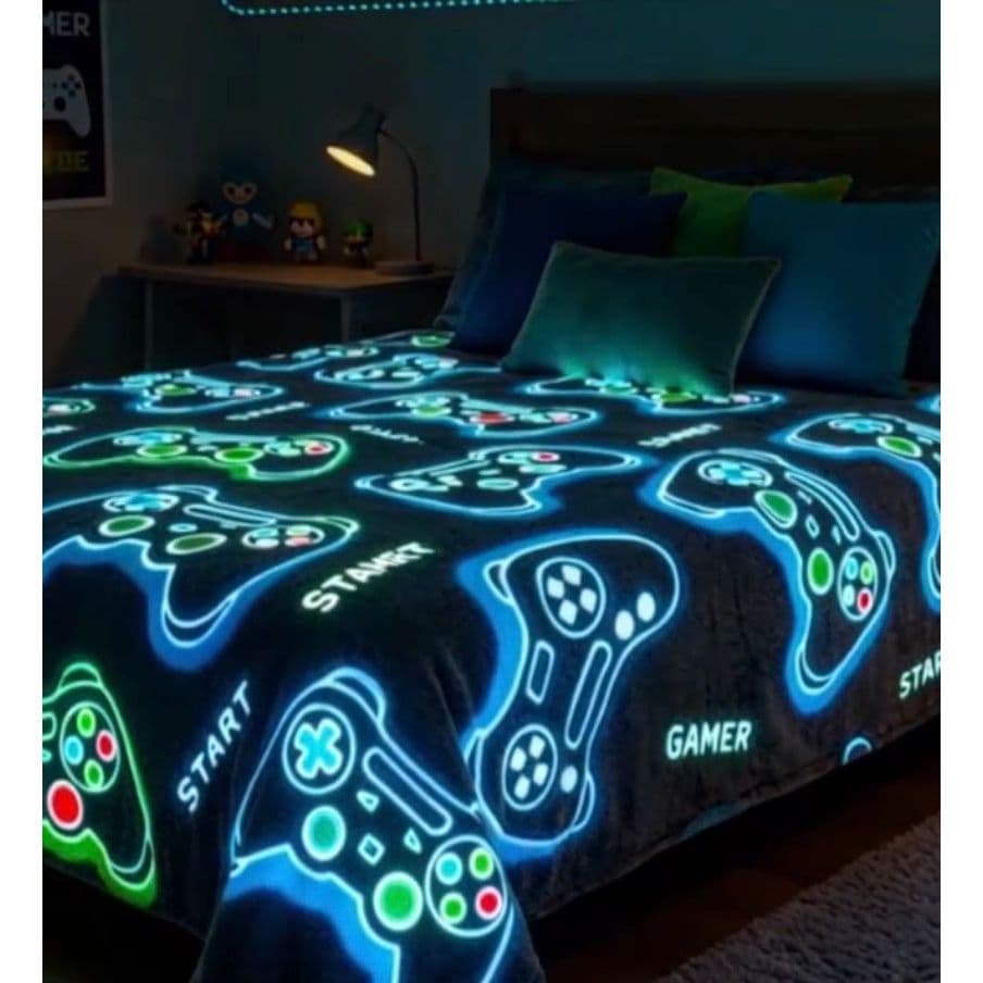 Cobertor Manta Infantil Casal 2,00x1,80Mt Brilha no Escuro