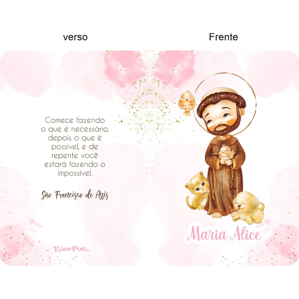 Porta caderneta de catequese porta documentos temas católicos personalizado impermeável