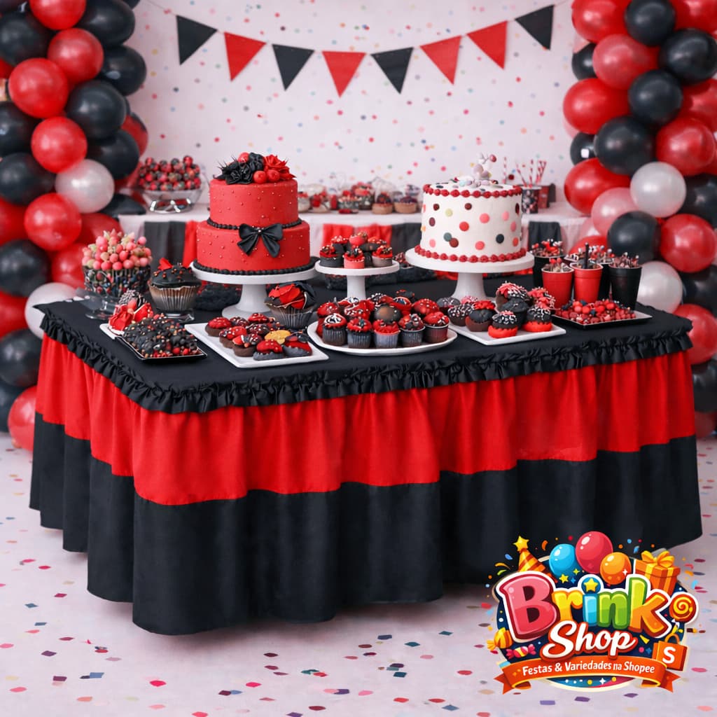 Toalha De Mesa Saia Franzida Babado Tnt Cores - Donacelma