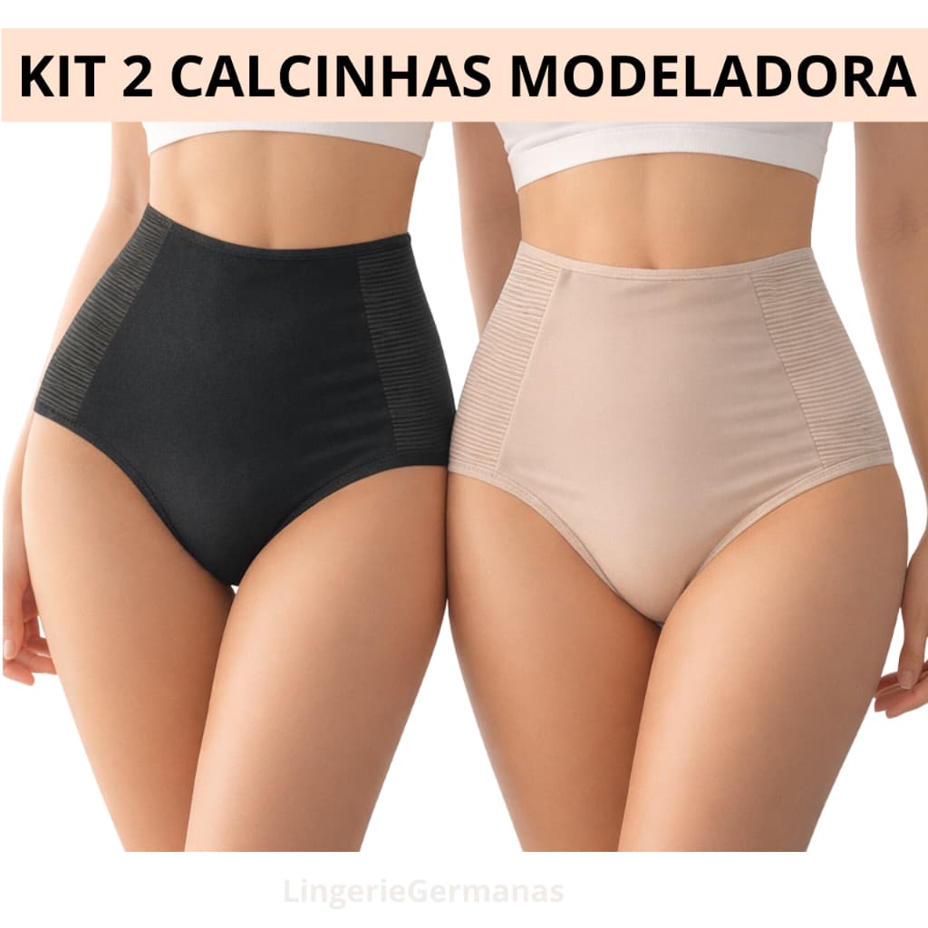 KIT 2 Calcinhas Cinta Modeladora Pós Parto Compressão Redutora Medidas