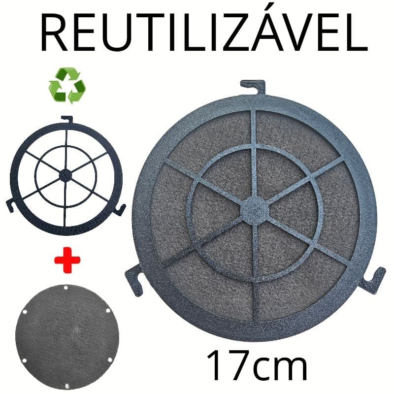 Filtro p/ Depurador Slim Suggar 17cm Slim Touch - Suporte Reutilizável + Refil Manta Polipropileno