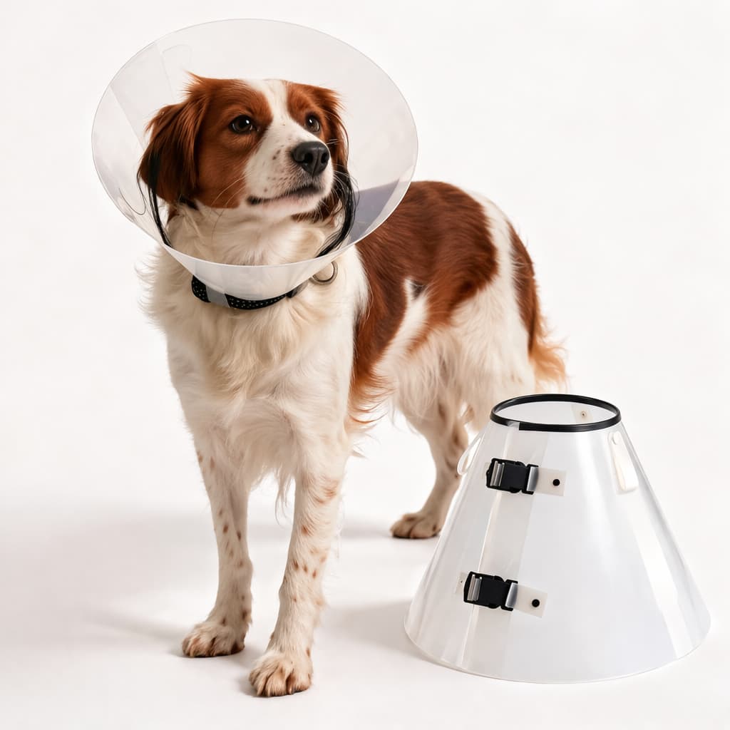 Colar Cone Pós Cirúrgico Elizabetano Para Cachorros Gatos De Diversos Tamanhos E Cores
