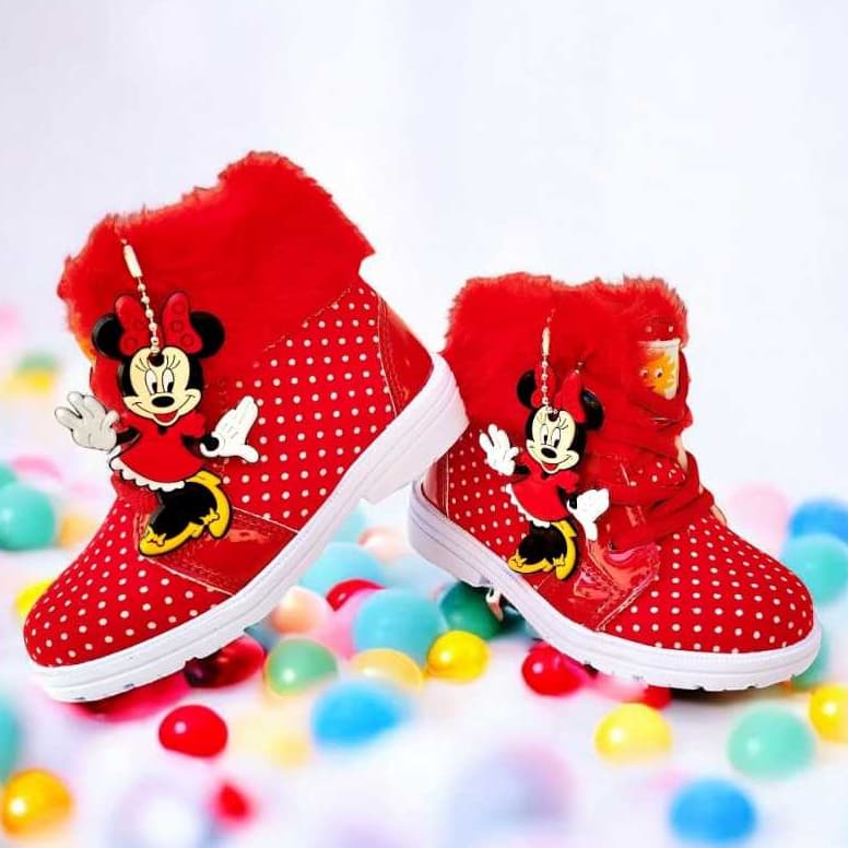 Botinha Sol e Lua Infantil Pelúcia Sapatinho Tênis Bebê Criança Feminino  Rosa Vermelha