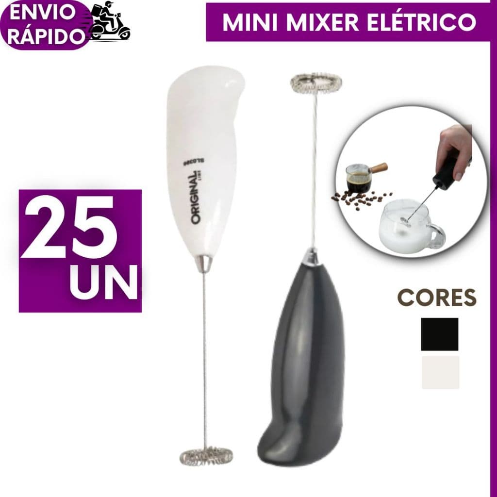 Kit 25, 20 ou 15 Mini Mixer Elétrico Misturador Portátil a Pilha Elétrico Para Café Leite Chocolate