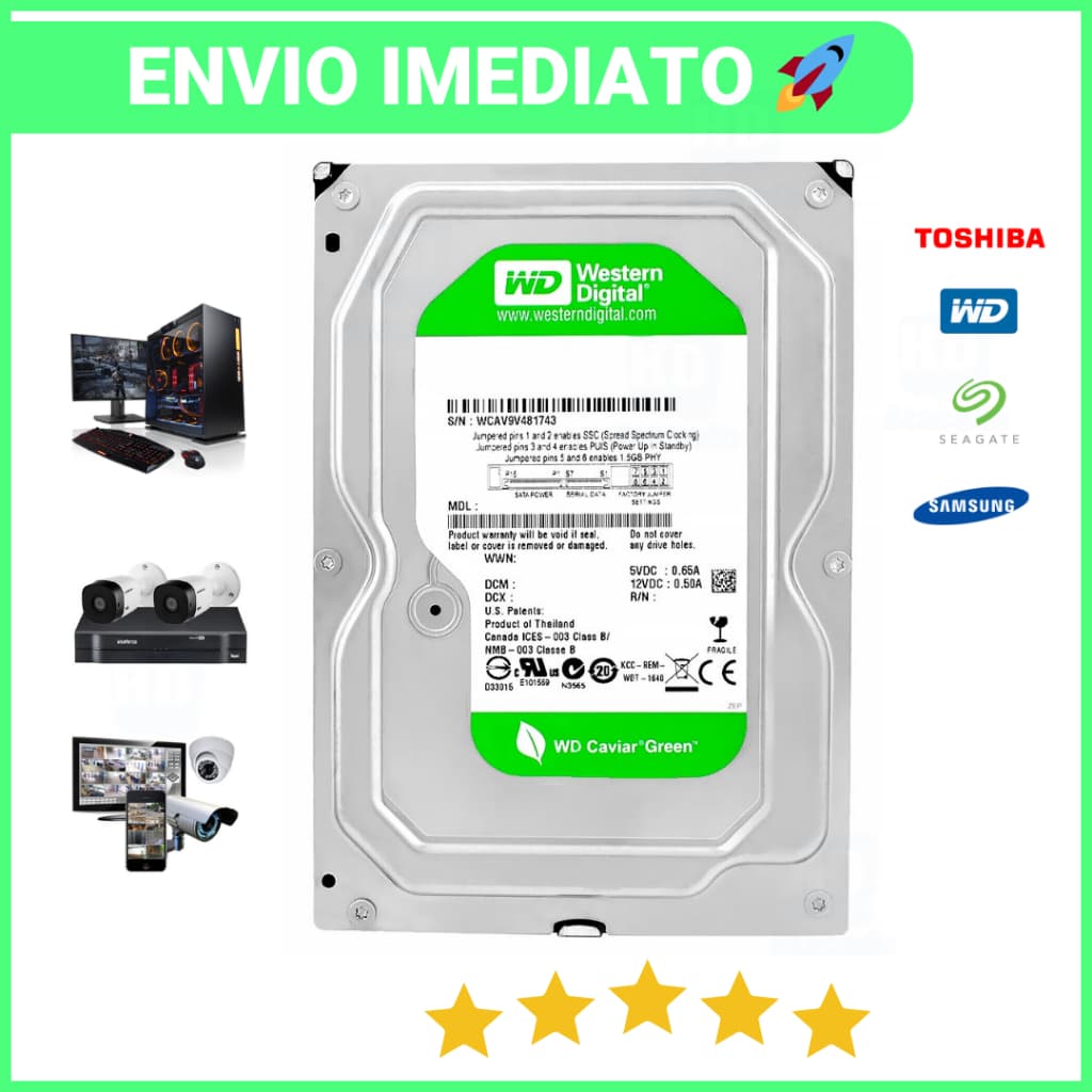 HD 500GB SATA 3.5'' de Computador e DVR - HD Interno de PC Desktop com NF e Garantia