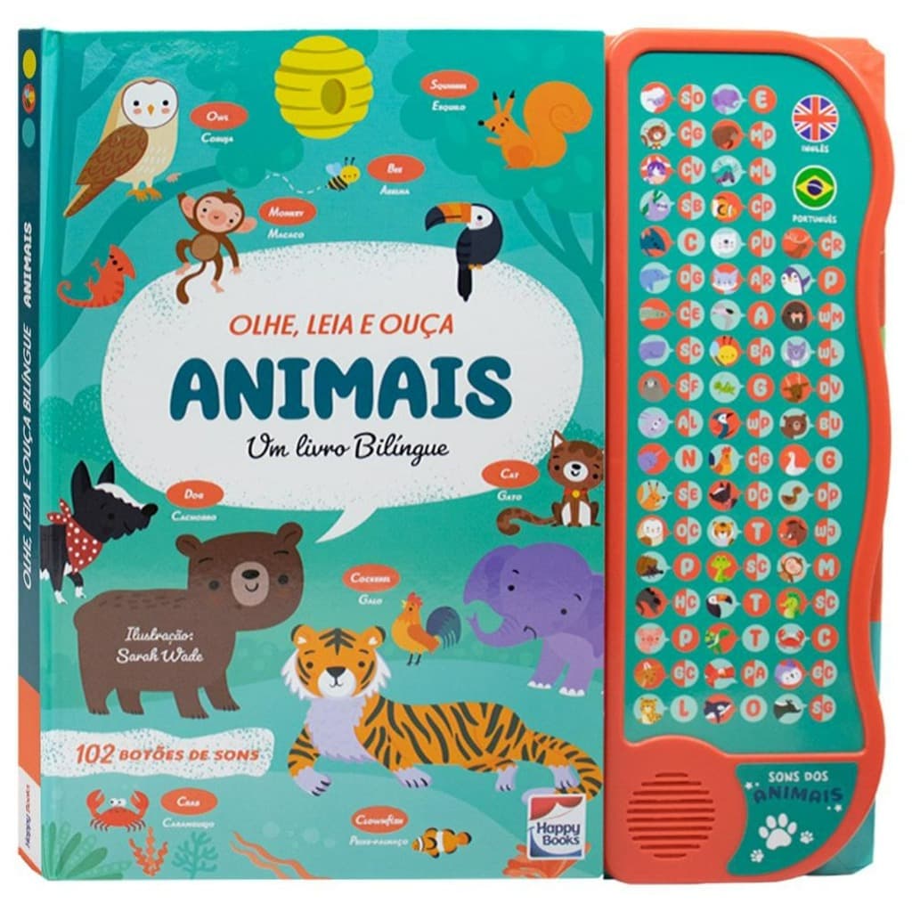Livro Sonoro Infantil Procure e Encontre Animais | Interativo com Sons e Atividades | Happy Books