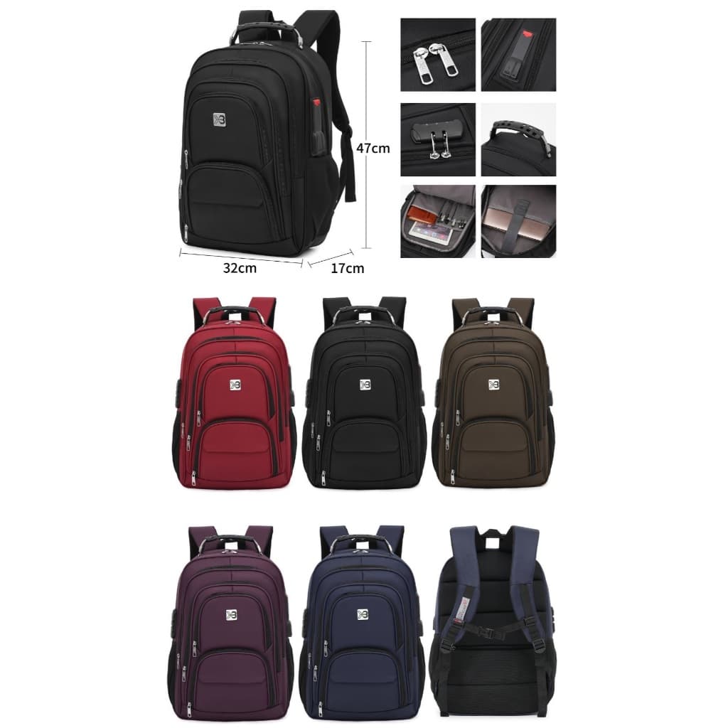 Mochila Notebook Executiva Escola Impermeavel Resistente Costura Reforçada  Cabo De Aco Resistente Aux Usb Fone Ouvido