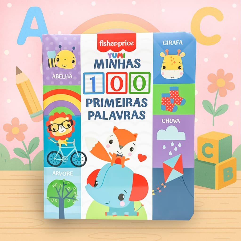 Livro Infantil do Bebê Minhas Primeiras 100 Palavras Capa Dura Premium