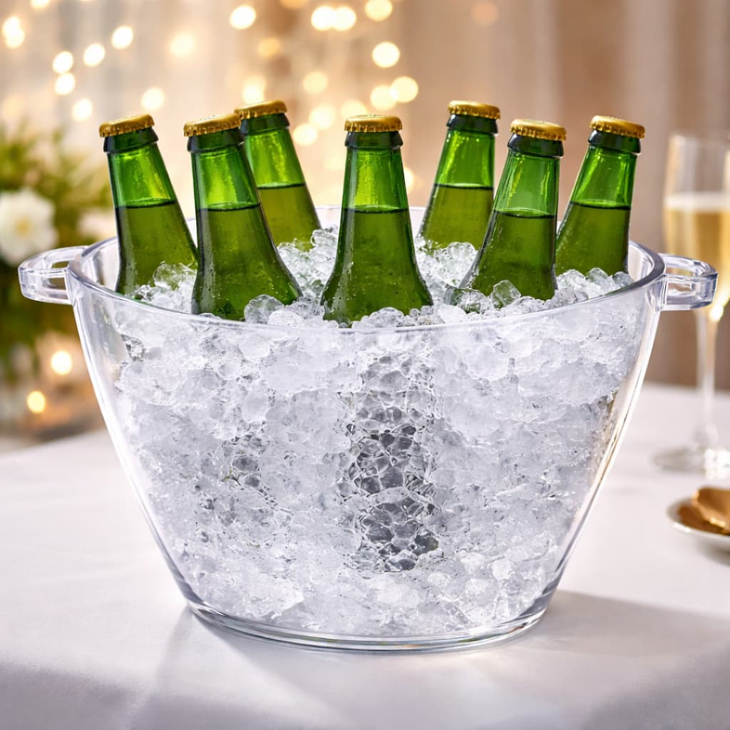 Balde de Gelo Oval Champanheira Acrílico 5L Cristal - 01 un