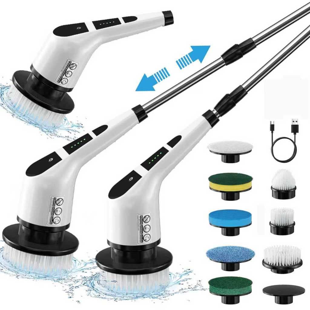 Escova 9 Em 1 Recarregável De Limpeza Ajustável Janela Banheiro E Cozinha-D10