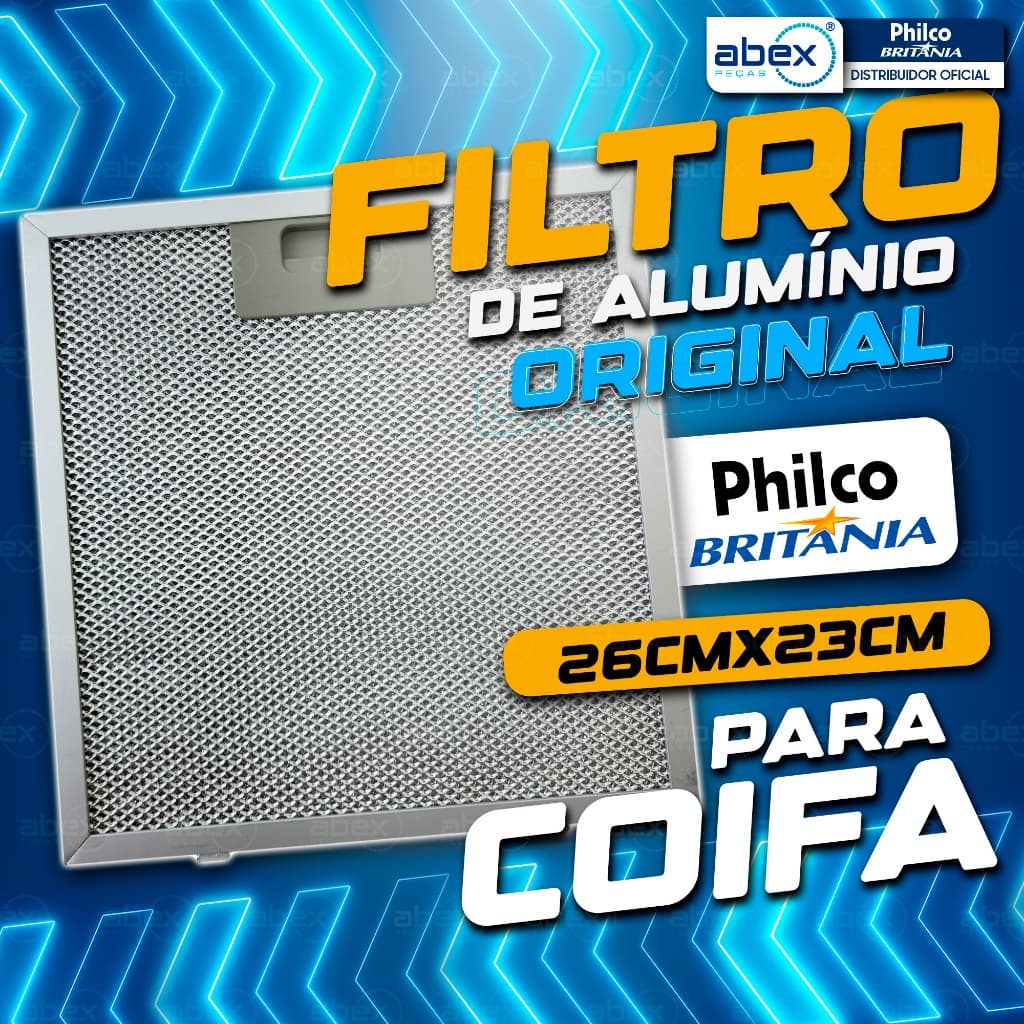 Filtro De Alumínio Para Coifa Philco PCO90G 26cm x 23cm (XG66A) (YG66A) Grade Metálica Original
