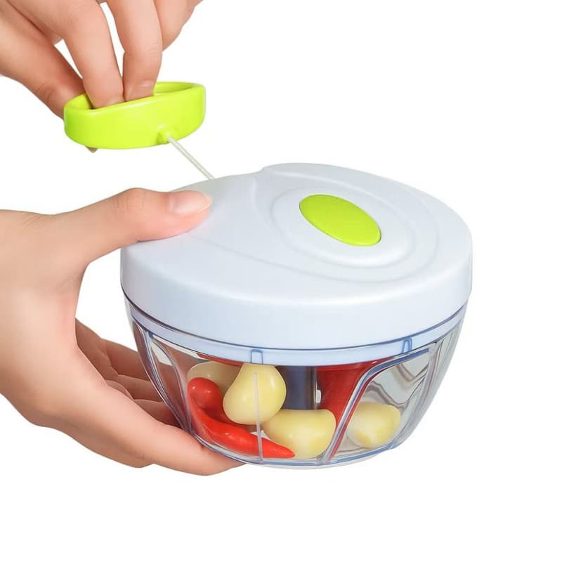 Processador Alimentos Manual 3 Lâminas Cortador Legumes Spin Cutter Super Prático