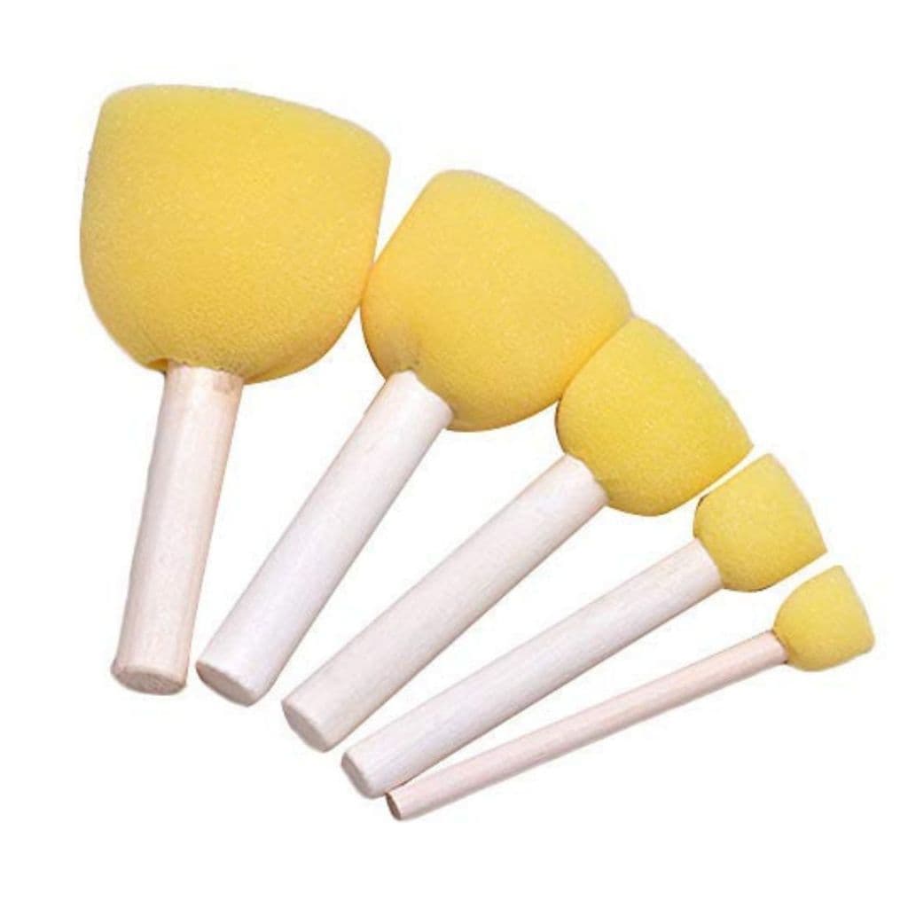 Kit 5 Pincéis Pincel Mousse de Espuma Batedor Tinta Pintura Textura Yins Paper