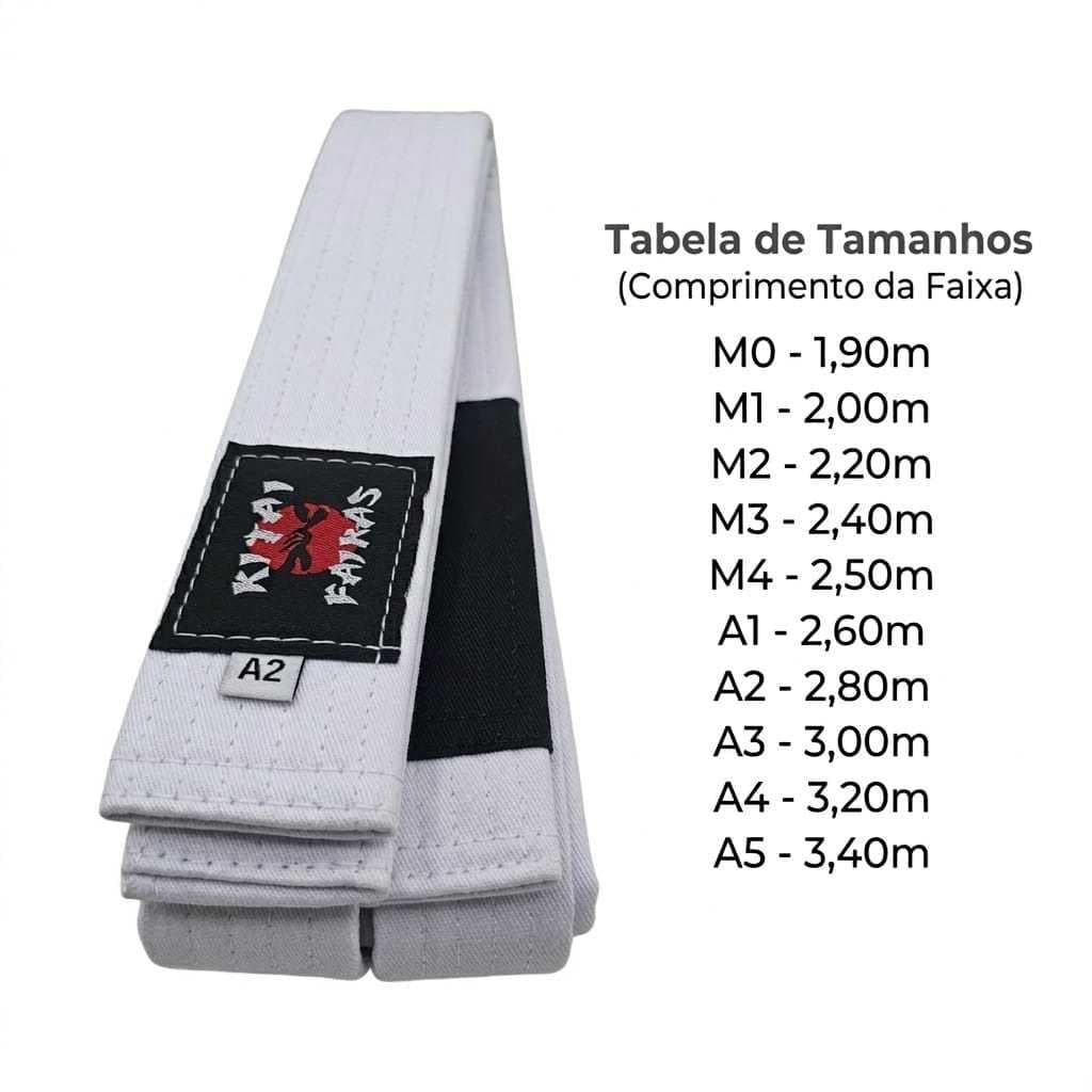 Faixa Kitai de Jiu Jitsu - Branca (adulto e infantil)
