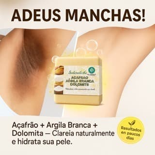 1 Sabonete de Açafrão, Argila Branca e Dolomita – Auxilia na limpeza da pele equilibra a oleosidade