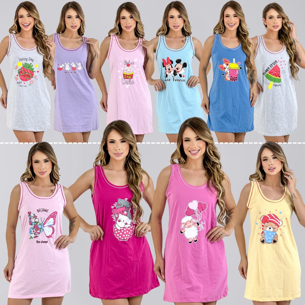 Camisola Algodão Feminina Macia e Leve e Confortável