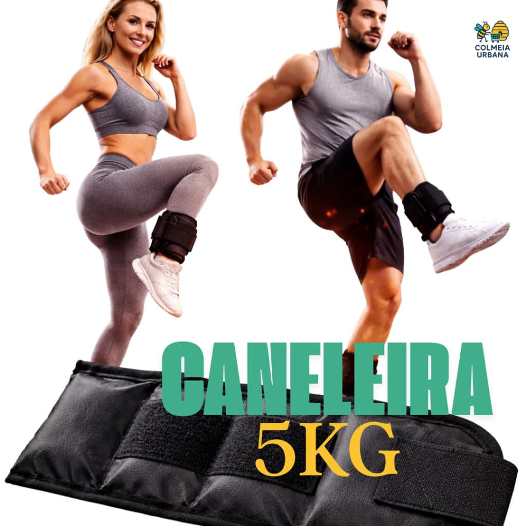 Treino de Perna Par Tornozeleira 5kg Academia Fitness Caneleira de Peso Profissional