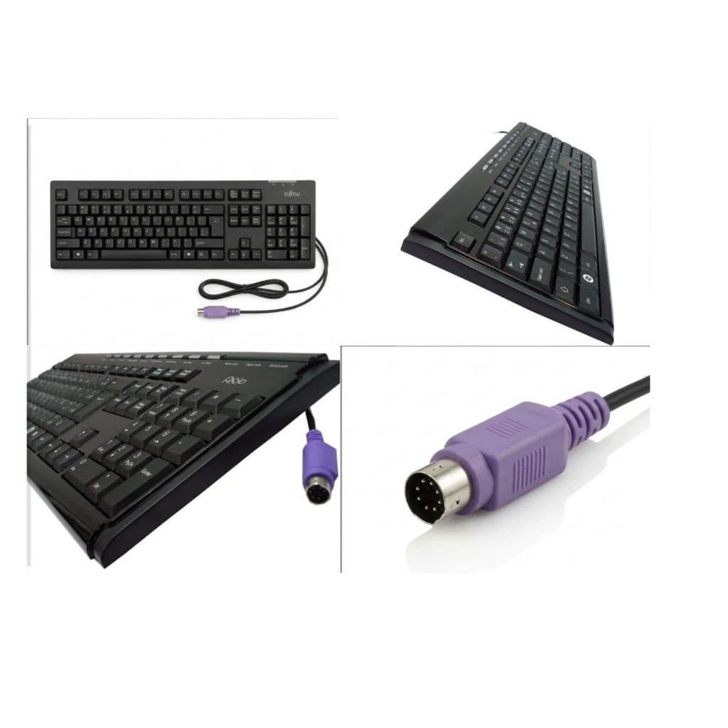 Teclado PS2 Preto/Cinza Original Funcionando Para PC Desktop Usado.